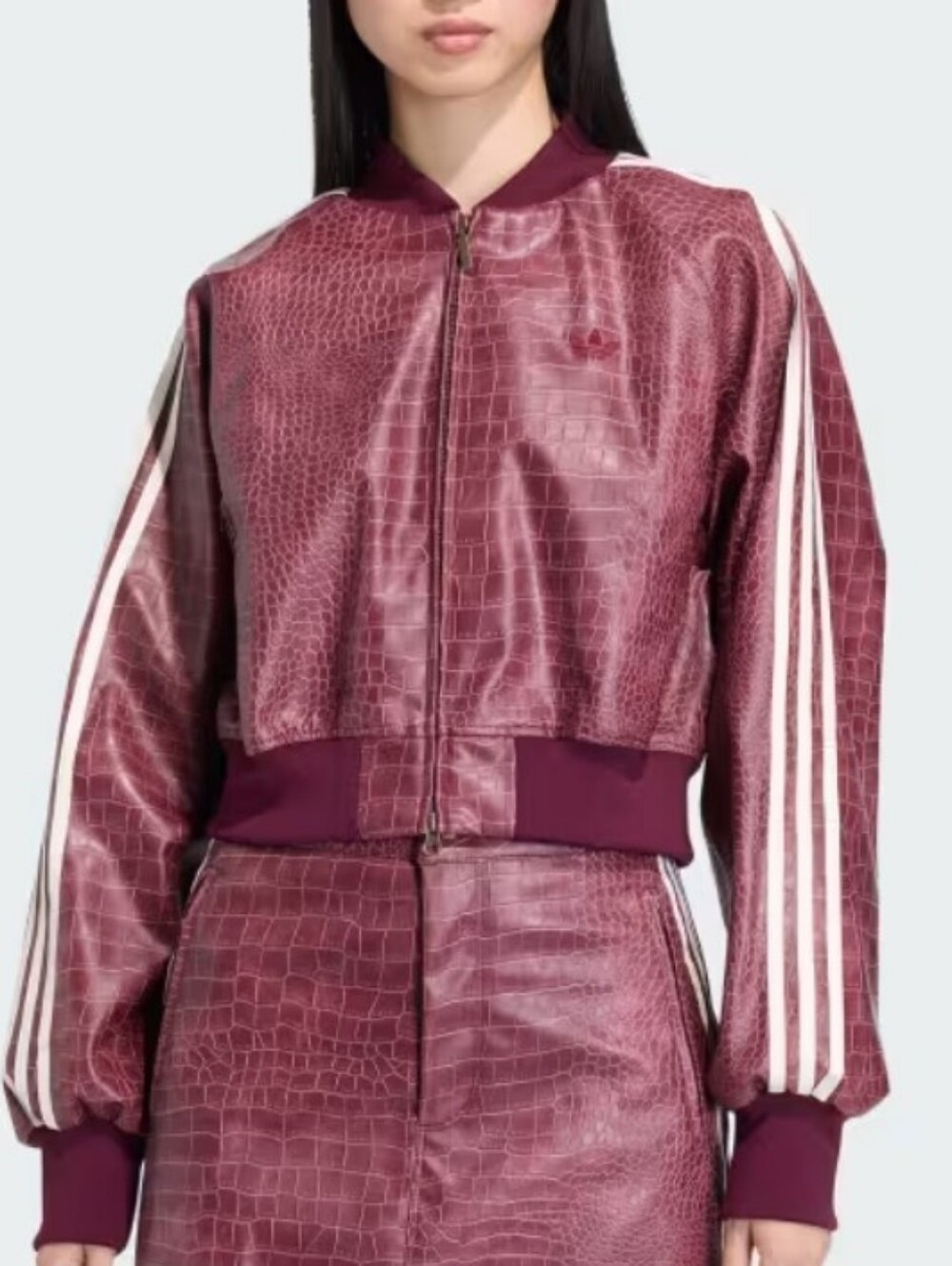 ADIDAS PLEATHER JACKET MAROON SZ SMALL NWT